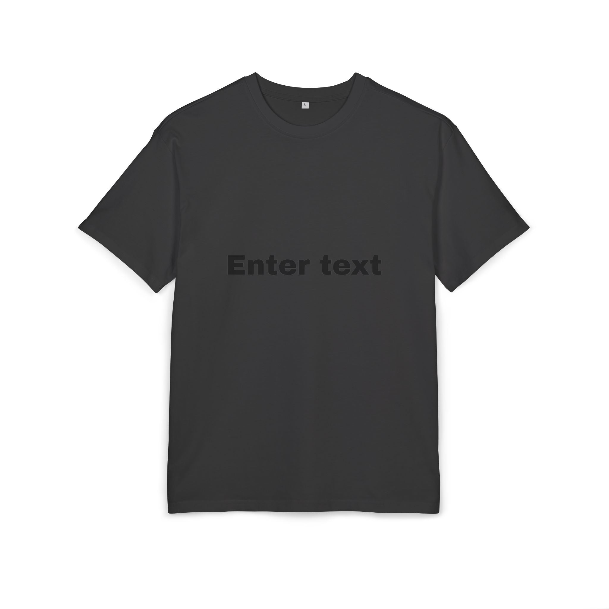 Oversized Tee with “Enter text” Center Print — Minimal Graphic Shirt