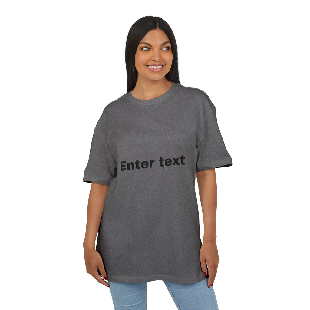 Oversized Tee with “Enter text” Center Print — Minimal Graphic Shirt