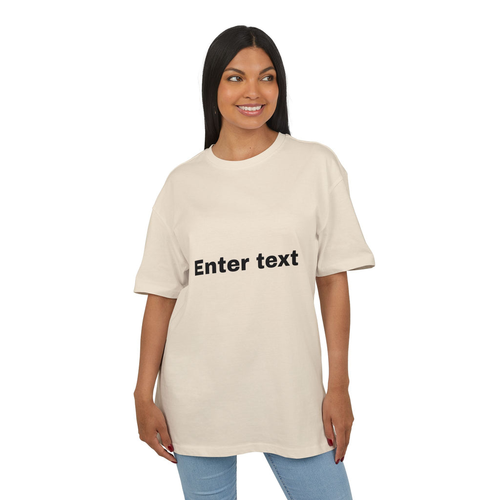 Oversized Tee with “Enter text” Center Print — Minimal Graphic Shirt