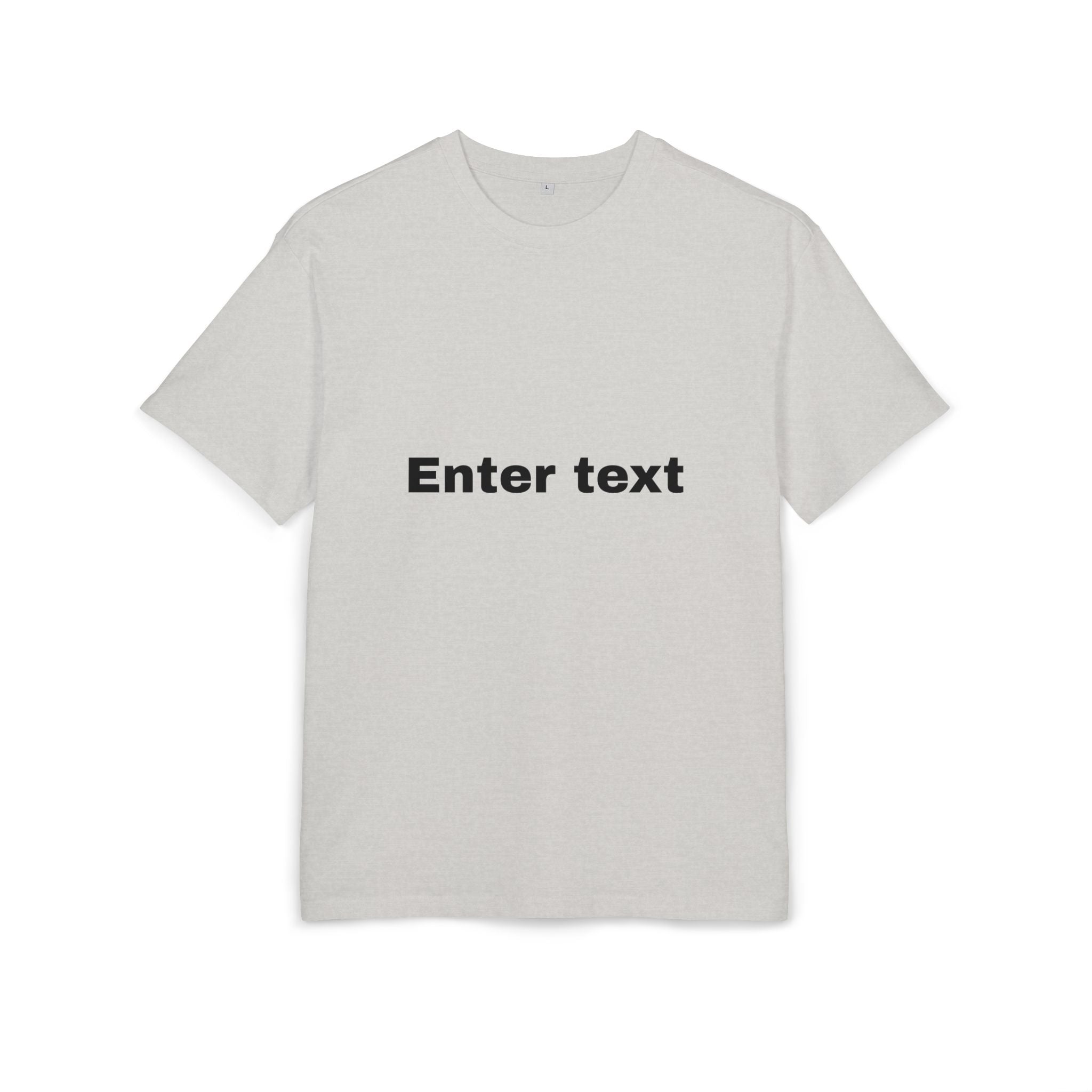 Oversized Tee with “Enter text” Center Print — Minimal Graphic Shirt