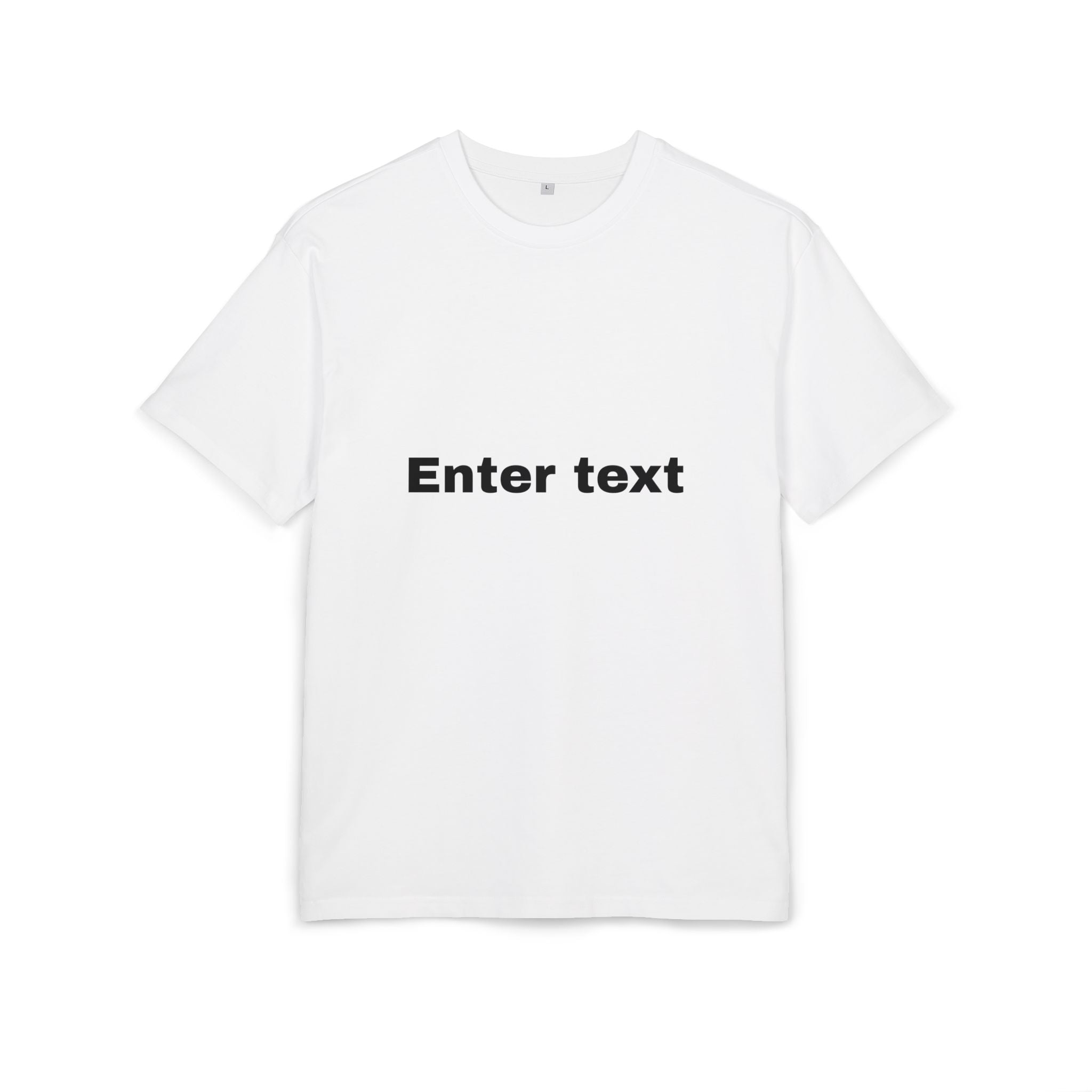 Oversized Tee with “Enter text” Center Print — Minimal Graphic Shirt