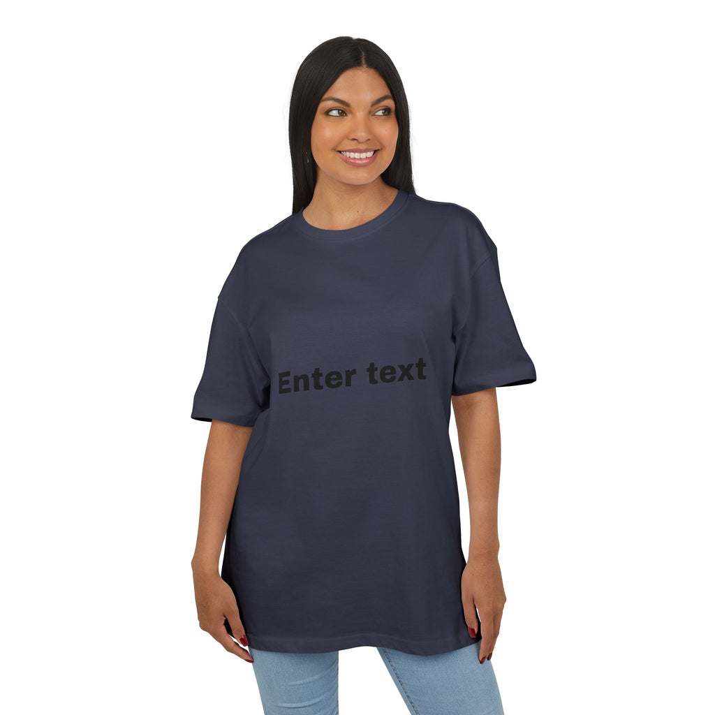 Oversized Tee with “Enter text” Center Print — Minimal Graphic Shirt