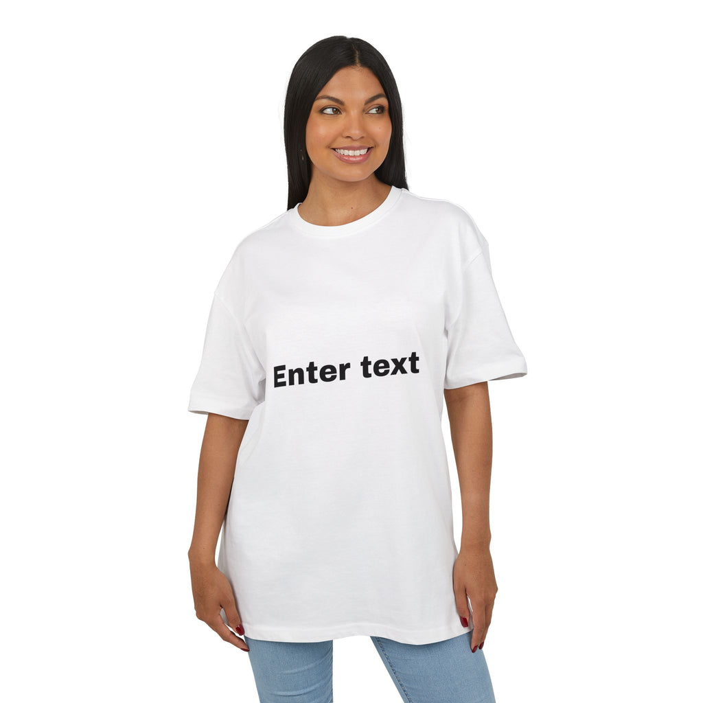 Oversized Tee with “Enter text” Center Print — Minimal Graphic Shirt
