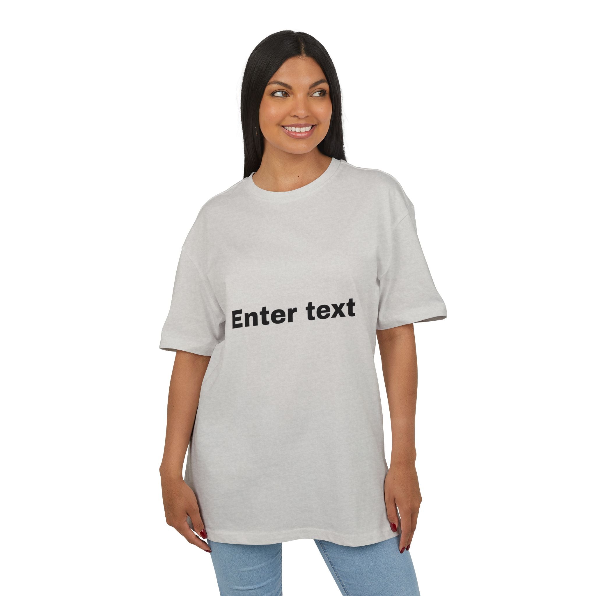 Oversized Tee with “Enter text” Center Print — Minimal Graphic Shirt