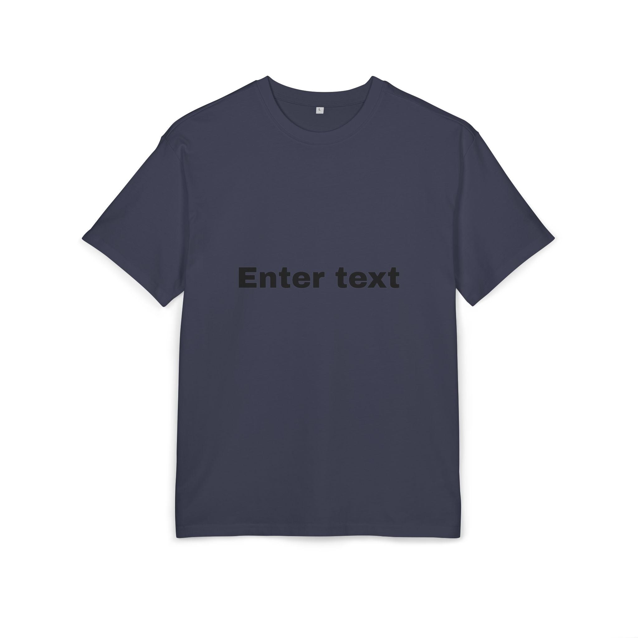 Oversized Tee with “Enter text” Center Print — Minimal Graphic Shirt