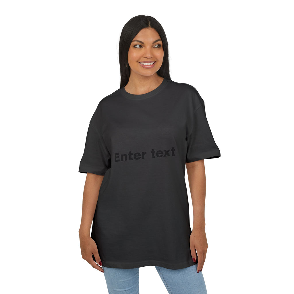 Oversized Tee with “Enter text” Center Print — Minimal Graphic Shirt