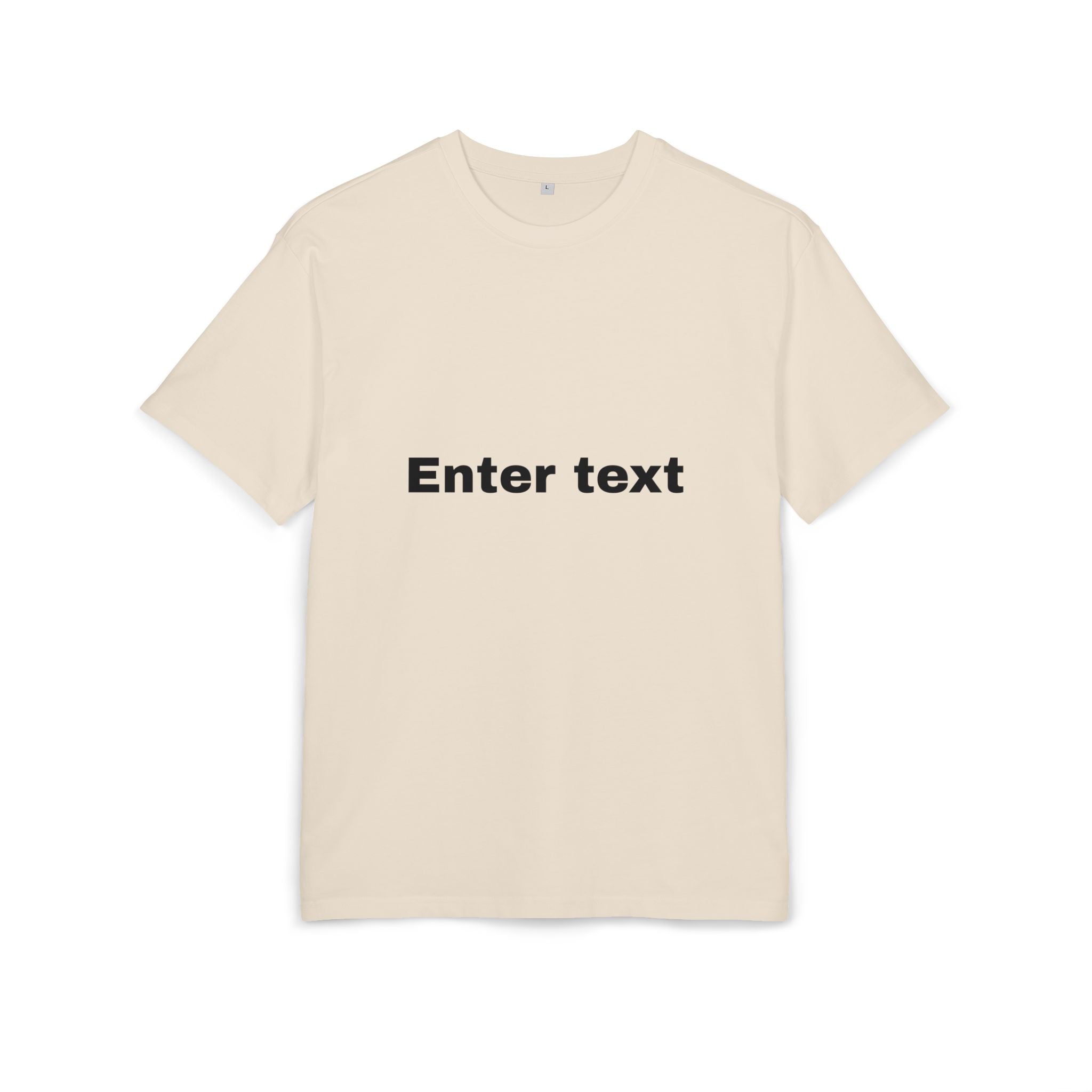 Oversized Tee with “Enter text” Center Print — Minimal Graphic Shirt